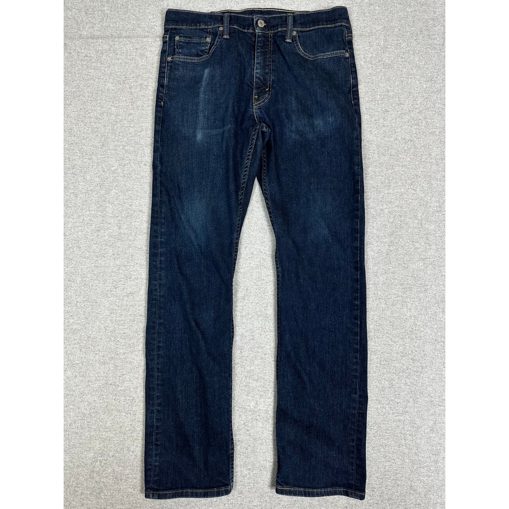 Levis 513 Slim Straight Jeans Mens 32x32 Blue Dark Wash Denim